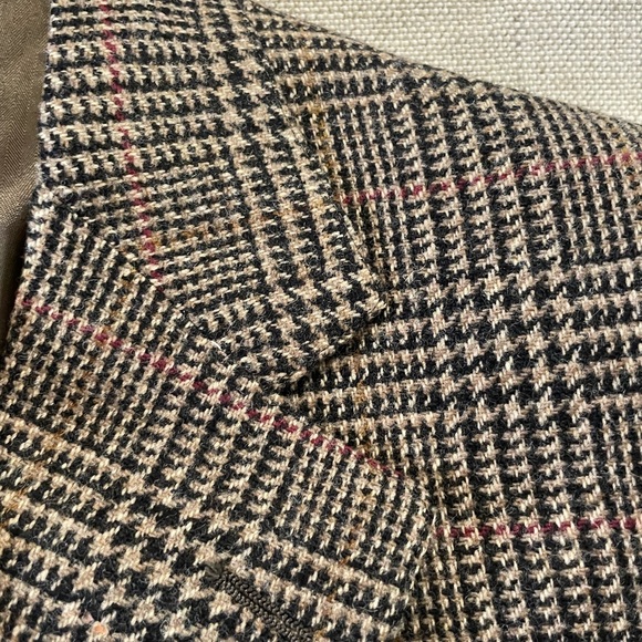 CORBIN LTD Made in USA Vintage Bold Check Print Wool Jacket in Browns Size 42 R - Picture 3 of 7